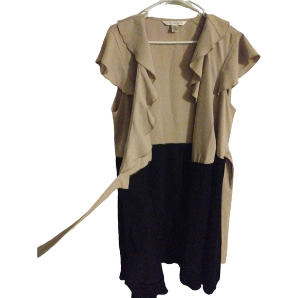 AA Studio Two Toned Wrap Minimalist Business Casual Midi Plus Dress 18 W - Picture 2 of 10